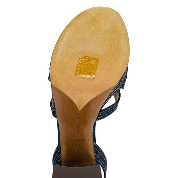 Tabitha Simmons Womens Platform Sandals EU 40B US 10M Indigo Denim Medium Width - Picture 9 of 15